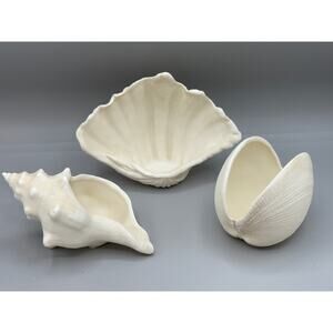 Yankee Candle Set of 3 Seashell Shaped Candle Holders Conch Clam